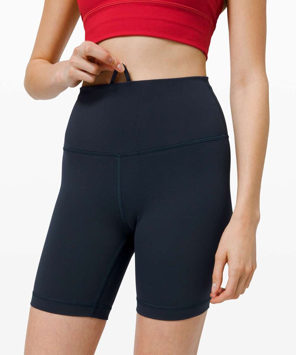 Lululemon Wunder Train HR Short 6" Everlux Size 2 Navy EUC6